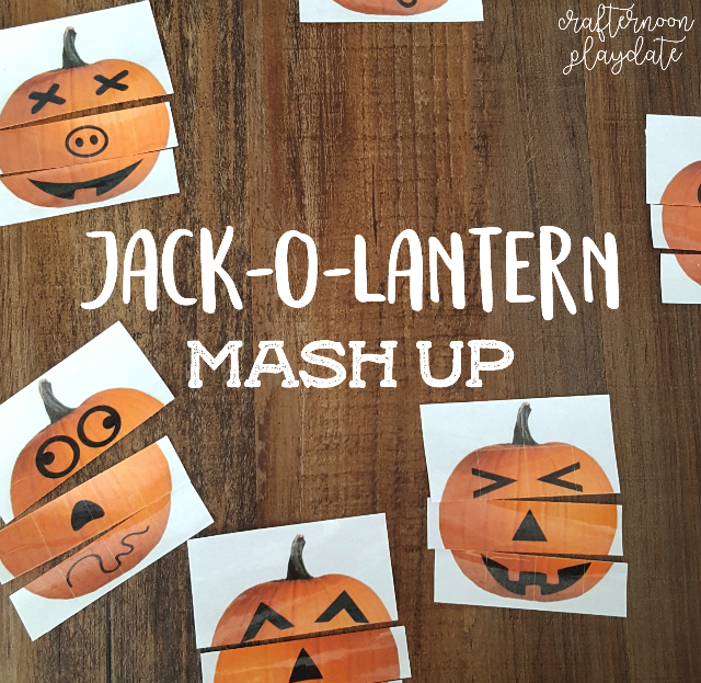 Love Jack-o-Lanterns? Your preschooler is sure to enjoy the multitude of silly pumpkin faces they can create with our free printable! - Crafternoon Playdate